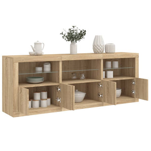 Dulap cu lumini LED, stejar sonoma, 181,5x37x67 cm