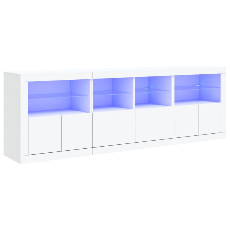 Dulap cu lumini LED, alb, 202x37x67 cm