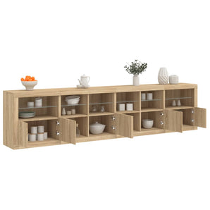 Dulap cu lumini LED, stejar sonoma, 283x37x67 cm
