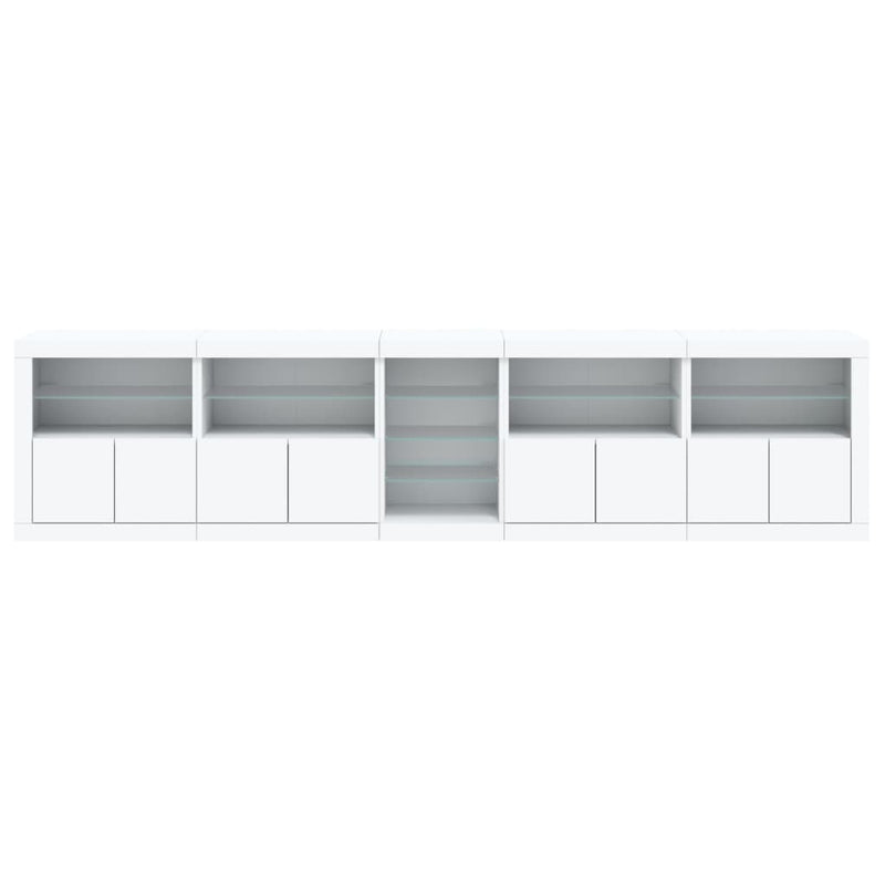 Dulap cu lumini LED, alb, 283x37x67 cm