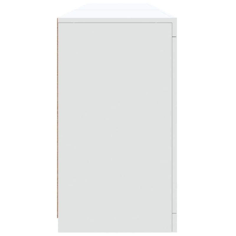 Servantă cu lumini LED, alb, 162x37x67 cm