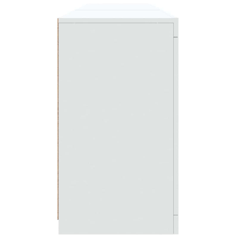 Servantă cu lumini LED, alb, 181,5x37x67 cm