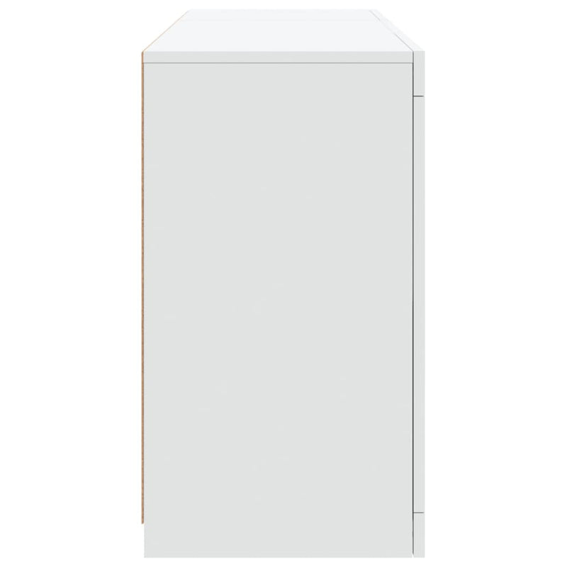 Servantă cu lumini LED, alb, 123x37x67 cm