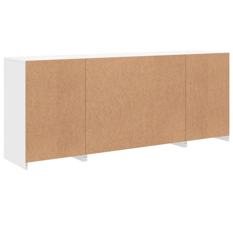 Servantă cu lumini LED, alb, 163x37x67 cm