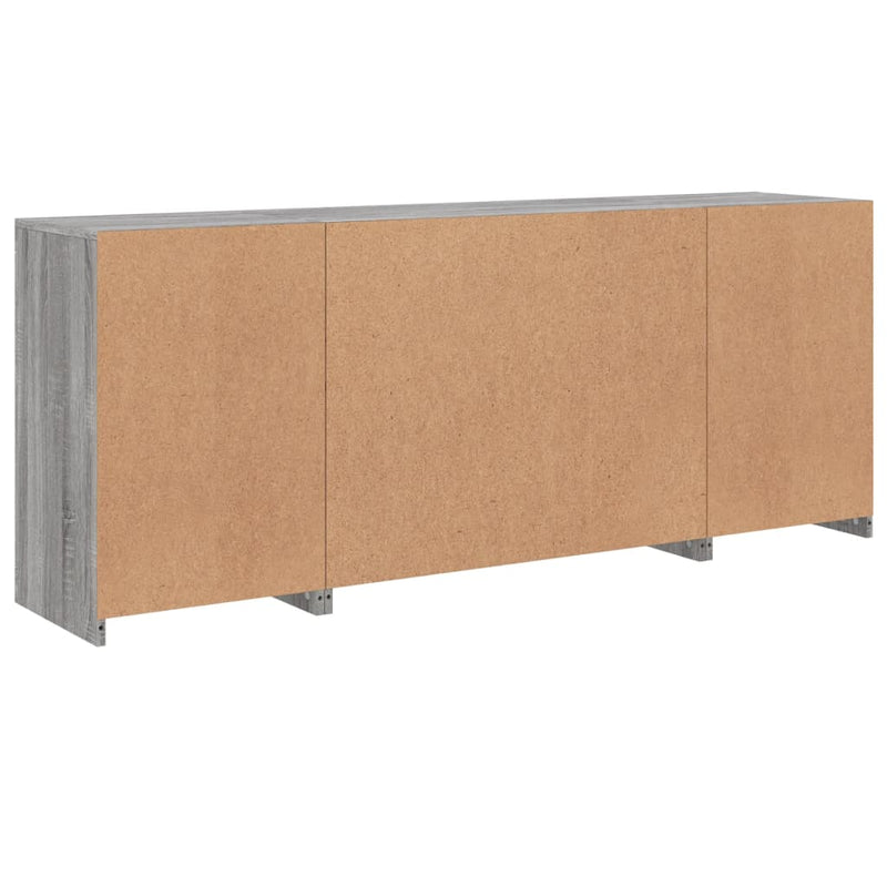 Servantă cu lumini LED, gri sonoma, 163x37x67 cm
