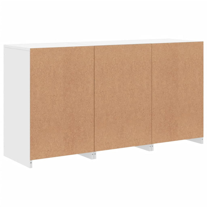Servantă cu lumini LED, alb, 123x37x67 cm
