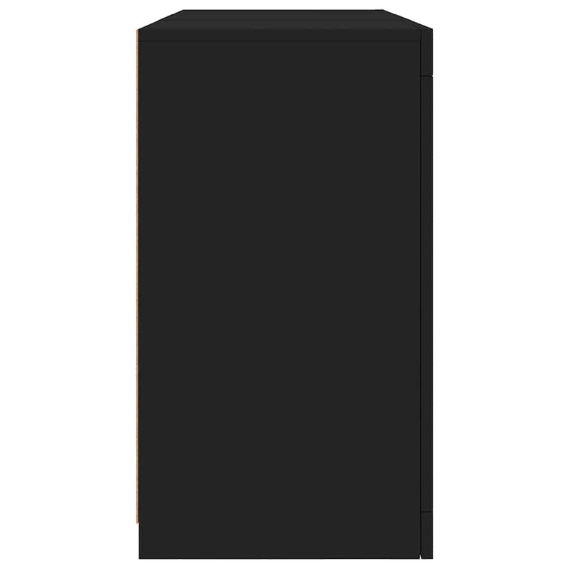 Servantă cu lumini LED, negru, 123x37x67 cm