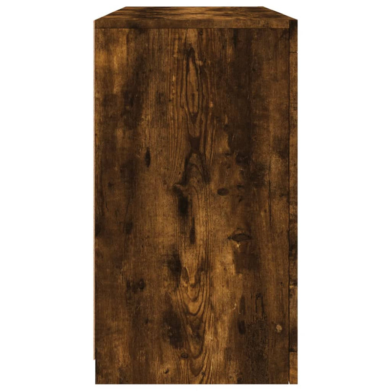 Servantă cu lumini LED, stejar fumuriu, 123x37x67 cm