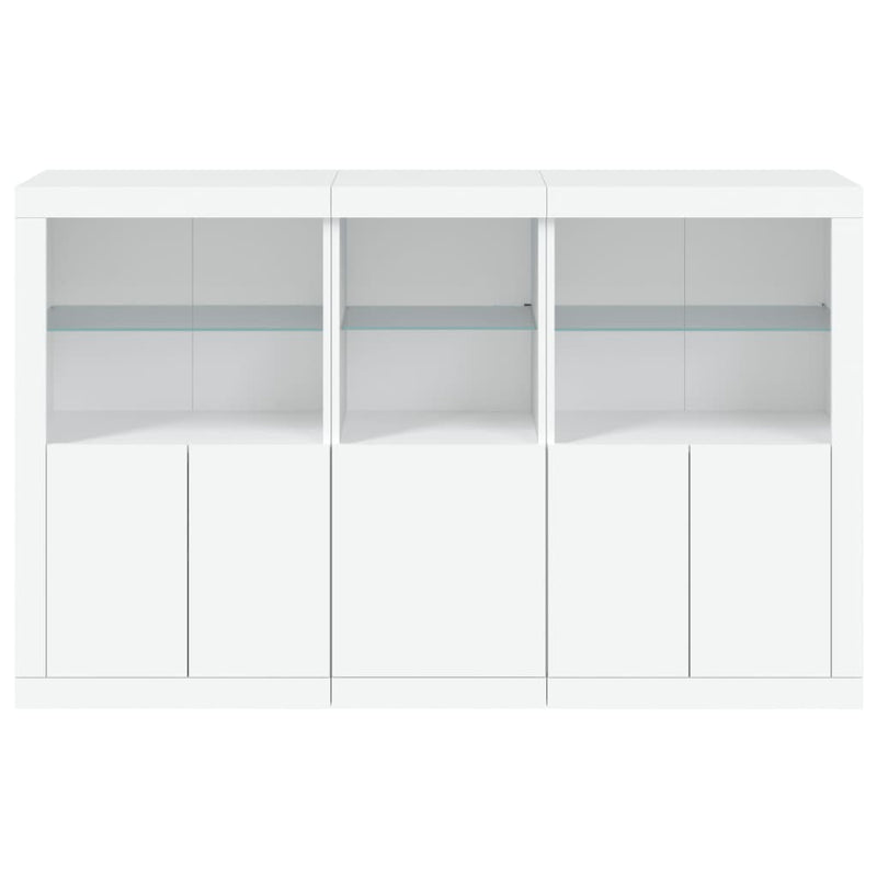 Servantă cu lumini LED, alb, 162x37x100 cm