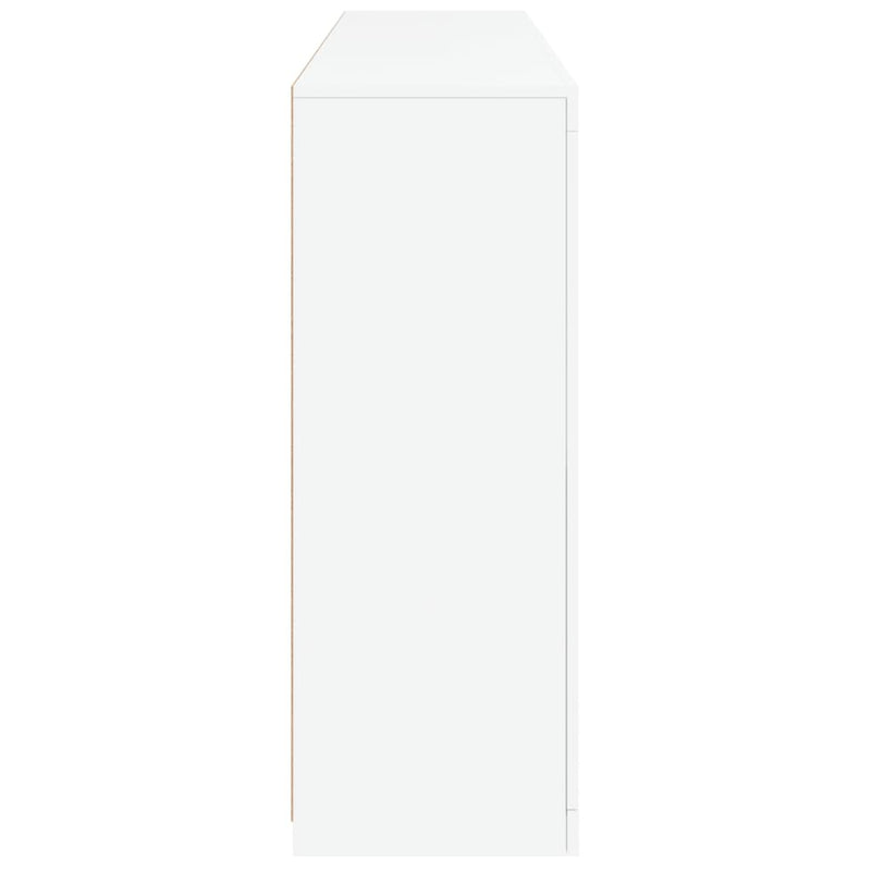 Servantă cu lumini LED, alb, 162x37x100 cm