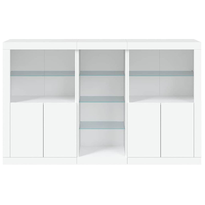 Servantă cu lumini LED, alb, 162x37x100 cm
