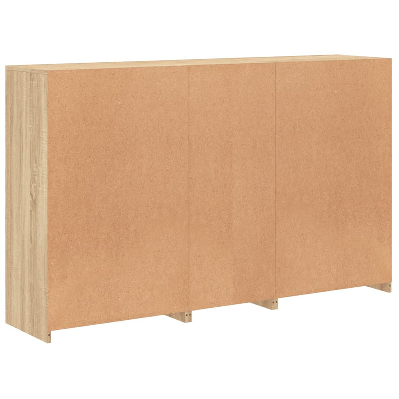 Servantă cu lumini LED, stejar sonoma, 162x37x100 cm