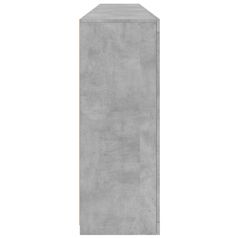 Servantă cu lumini LED, gri beton, 162x37x100 cm