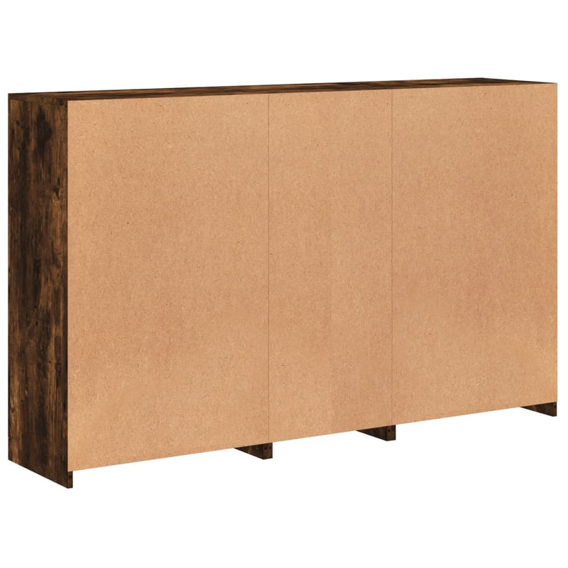 Servantă cu lumini LED, stejar fumuriu, 162x37x100 cm