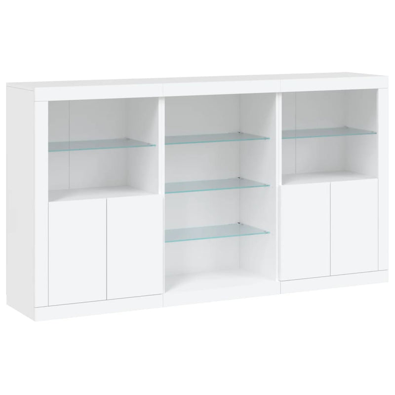 Servantă cu lumini LED, alb, 181,5x37x100 cm