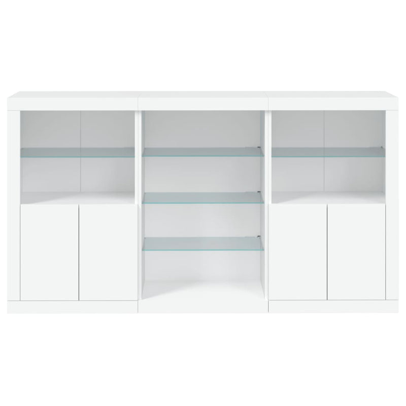 Servantă cu lumini LED, alb, 181,5x37x100 cm