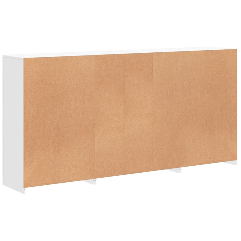 Servantă cu lumini LED, alb, 202x37x100 cm