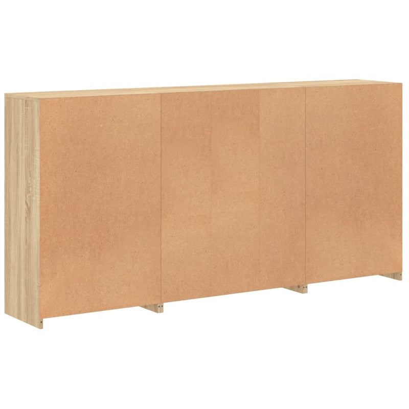 Servantă cu lumini LED, stejar sonoma, 202x37x100 cm