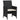 Set bistro cu perne, 3 piese, negru, poliratan