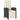 Set bistro cu perne, 3 piese, negru, poliratan