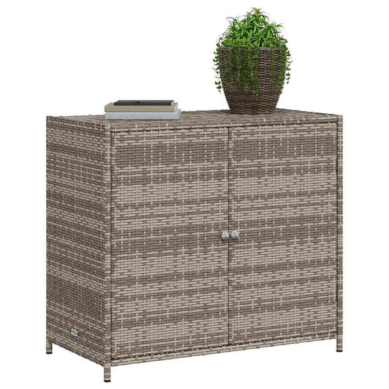 Dulap depozitare de grădină, gri, 83x45x76 cm, poliratan