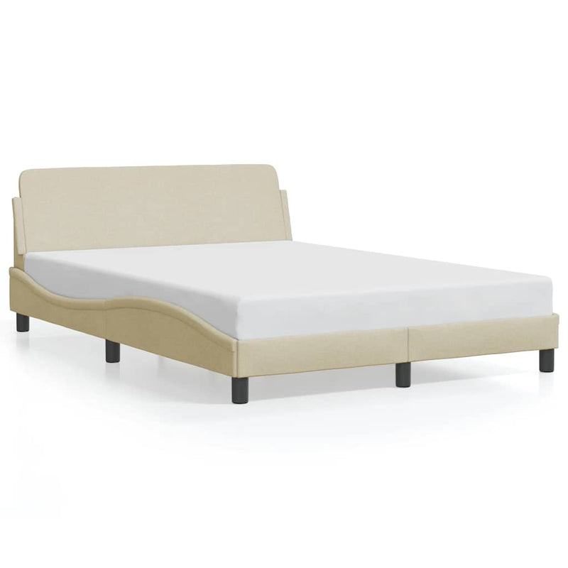 Cadru de pat, Dover, crem, 140x190 cm, textil