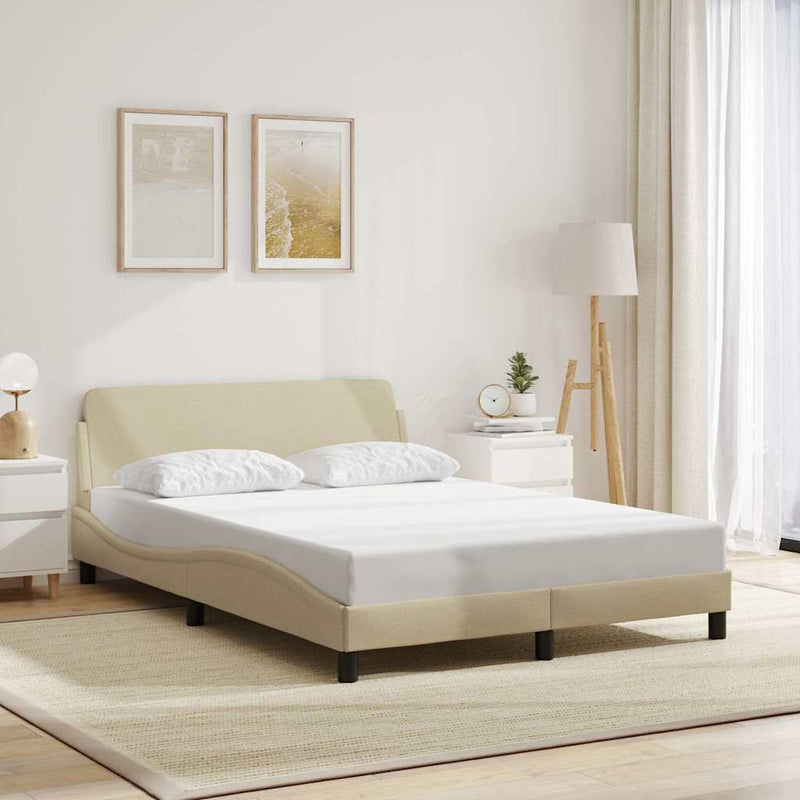 Cadru de pat, Dover, crem, 140x190 cm, textil