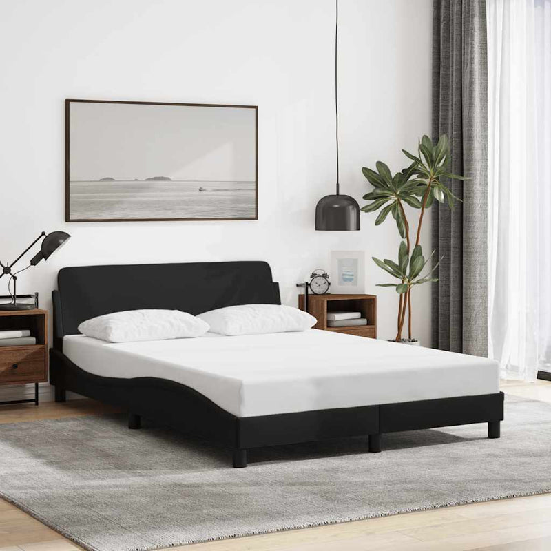 Cadru de pat, Dover, negru, 140x200 cm, textil