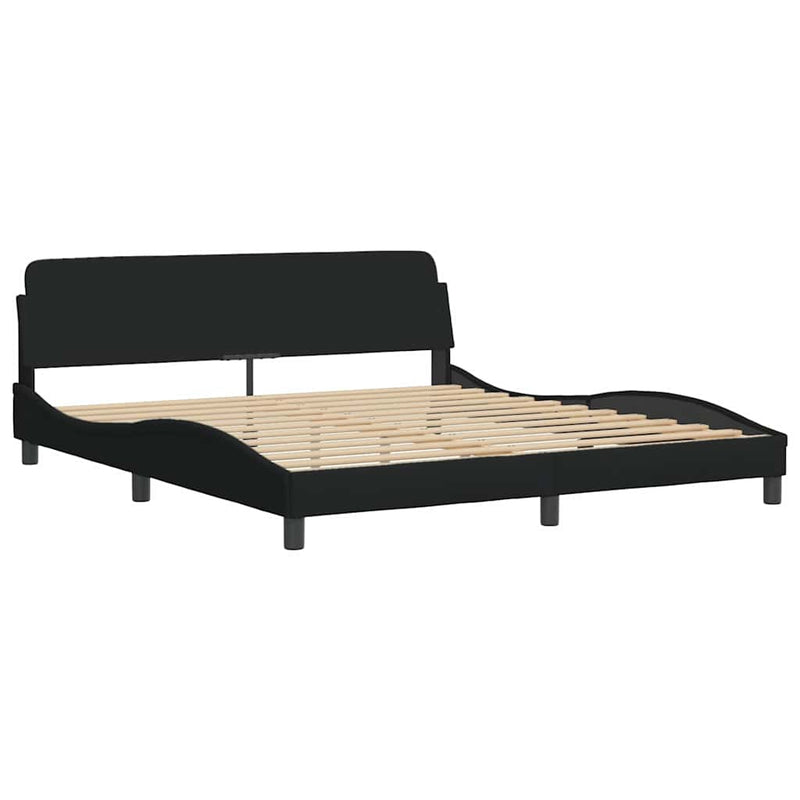 Cadru de pat, Dover, negru, 180x200 cm, textil