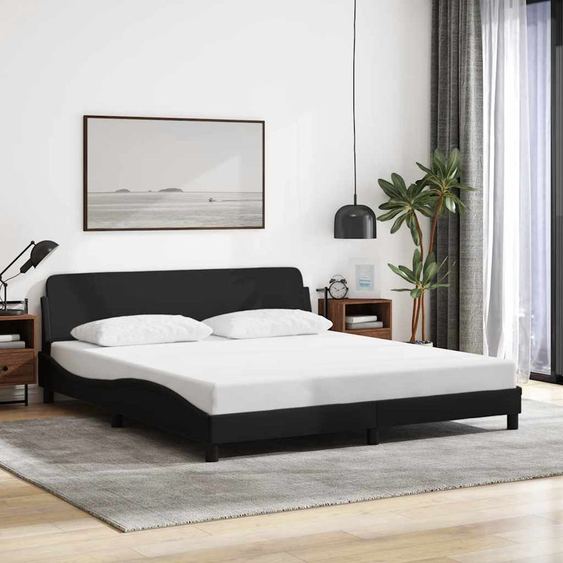 Cadru de pat, Dover, negru, 180x200 cm, textil