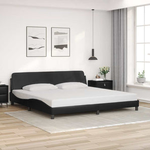Cadru de pat, Dover, negru, 193x203 cm, piele eco