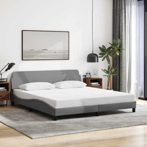 Cadru de pat, Dover, gri deschis, 183x213 cm, textil