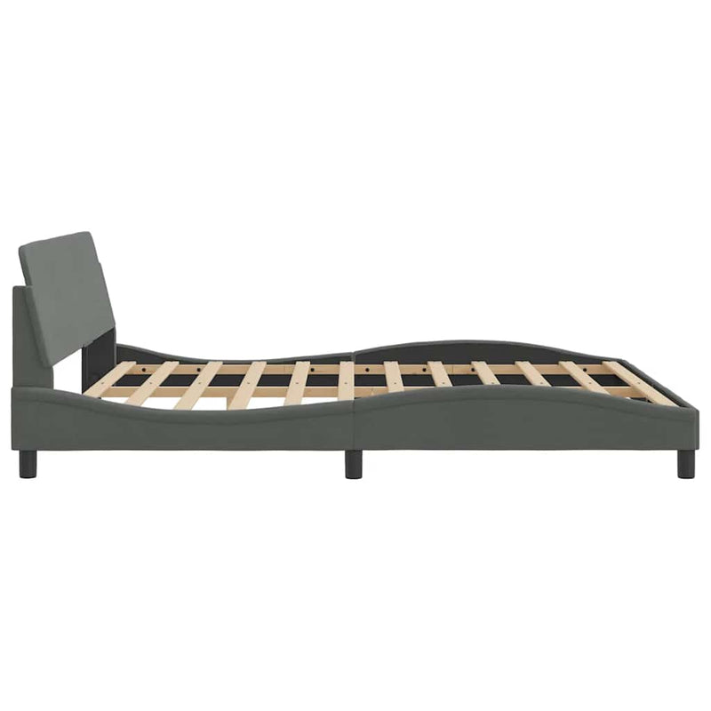 Cadru de pat, Dover, gri închis, 183x213 cm, textil