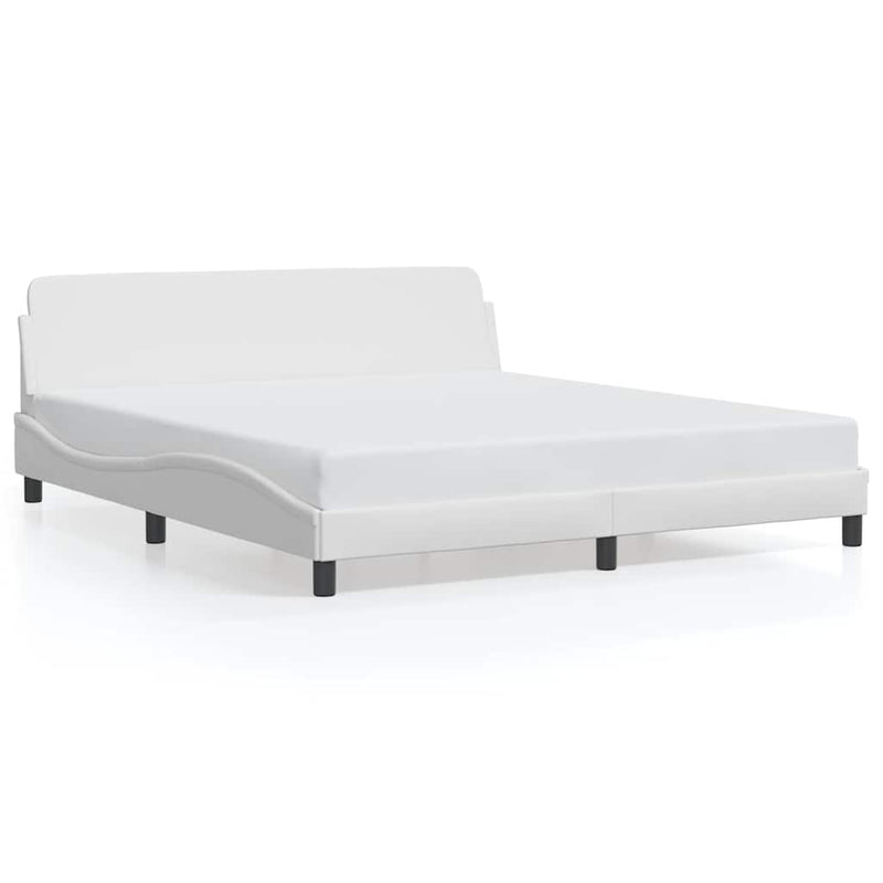 Cadru de pat, Dover, alb, 183x213 cm, piele artificială