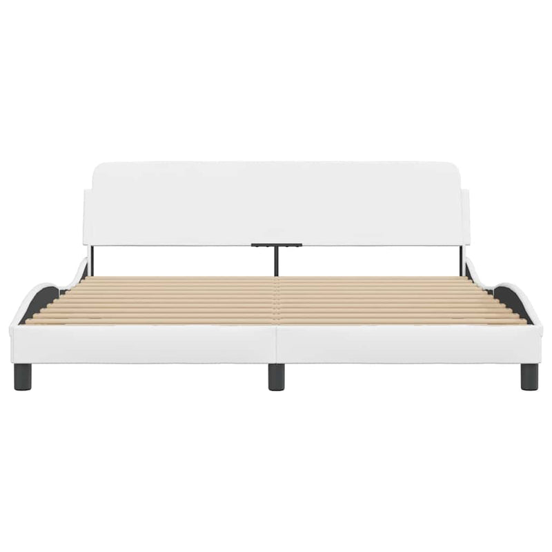 Cadru de pat, Dover, alb, 183x213 cm, piele artificială