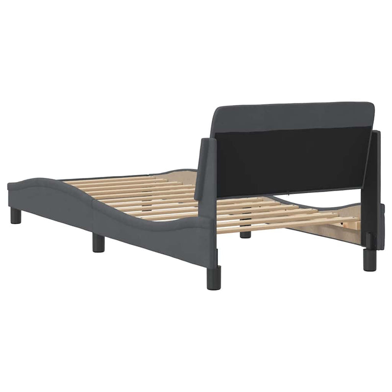 Cadru de pat Dover gri închis 90x190 cm catifea