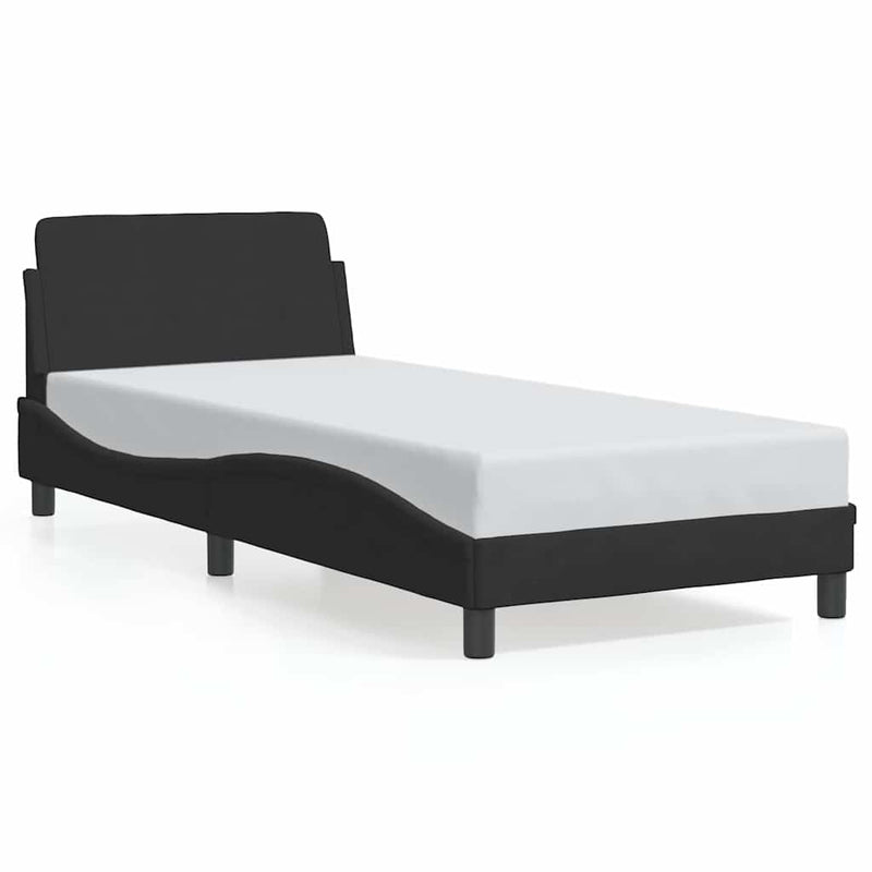 Cadru de pat Dover negru, 90x190 cm, catifea