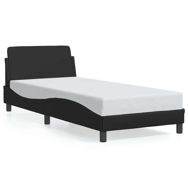 Cadru de pat Dover negru 90x190 cm piele ecologică