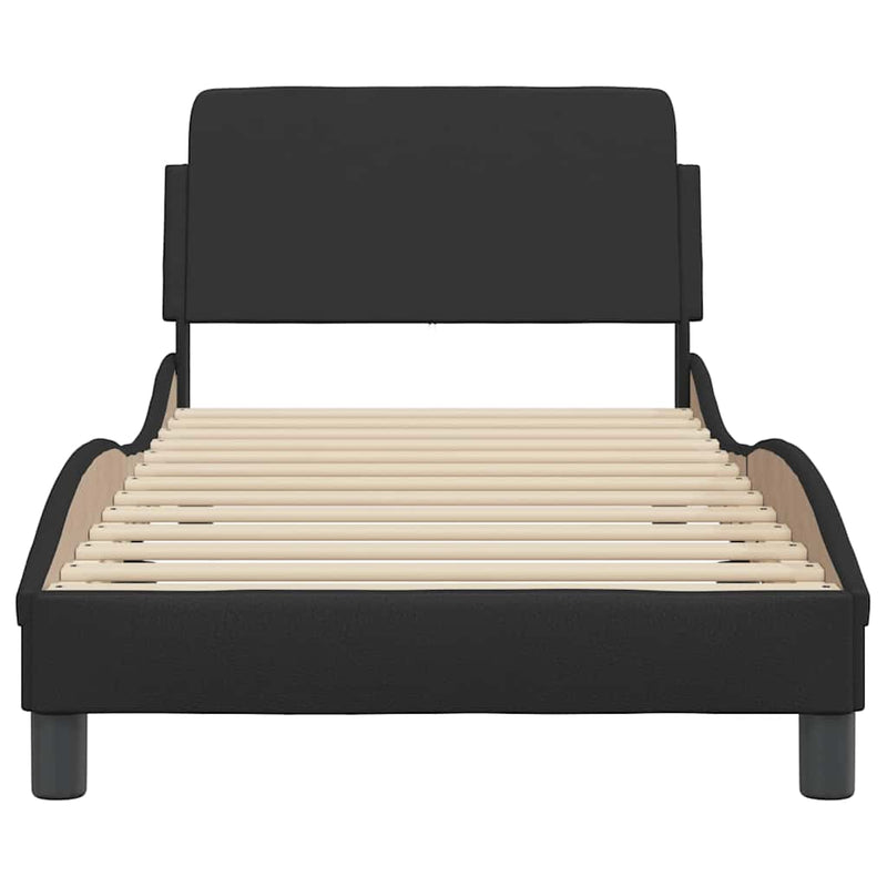 Cadru de pat Dover negru 90x190 cm piele ecologică