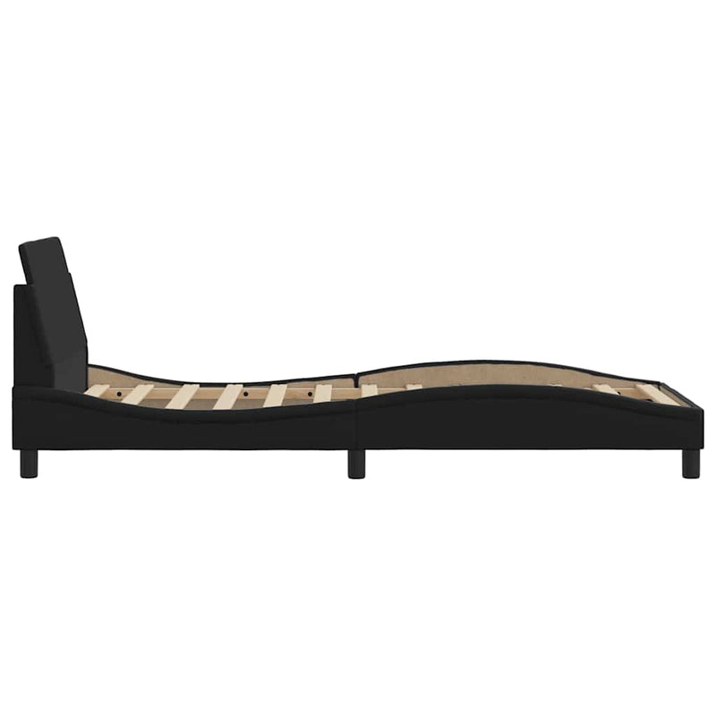 Cadru de pat Dover negru 90x190 cm piele ecologică