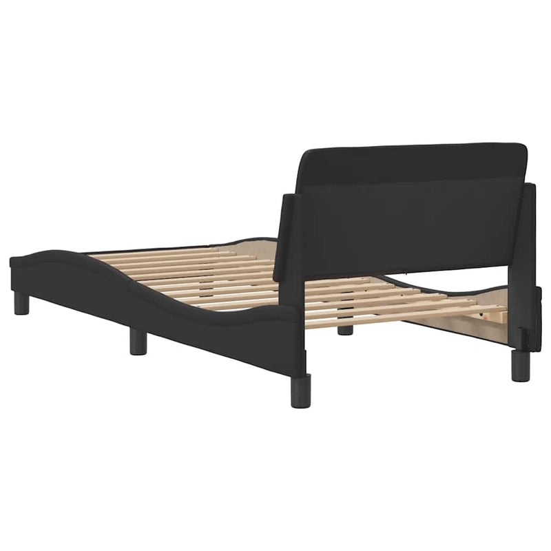Cadru de pat Dover negru 90x190 cm piele ecologică