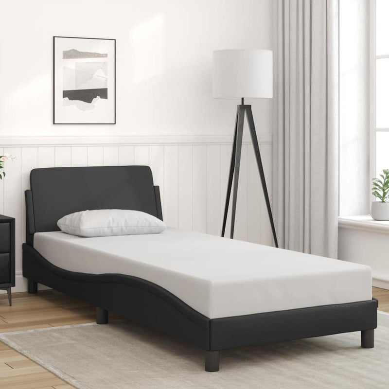 Cadru de pat Dover negru 90x190 cm piele ecologică