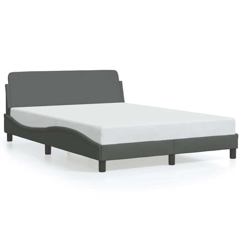 Cadru de pat Dover gri închis 135x190 cm, material textil