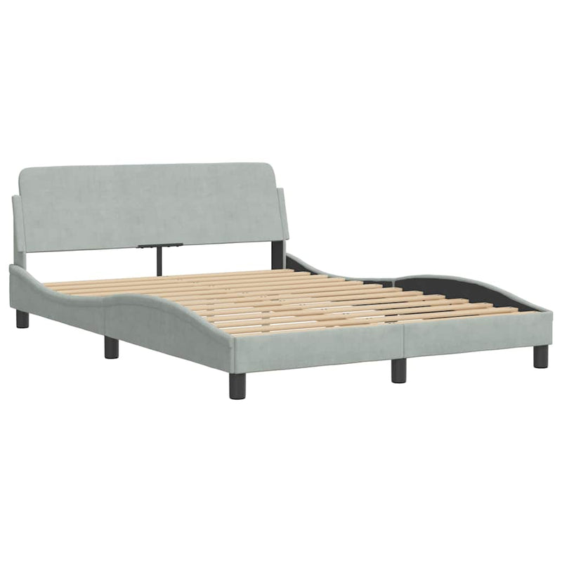 Cadru de pat Dover gri deschis 135x190 cm catifea