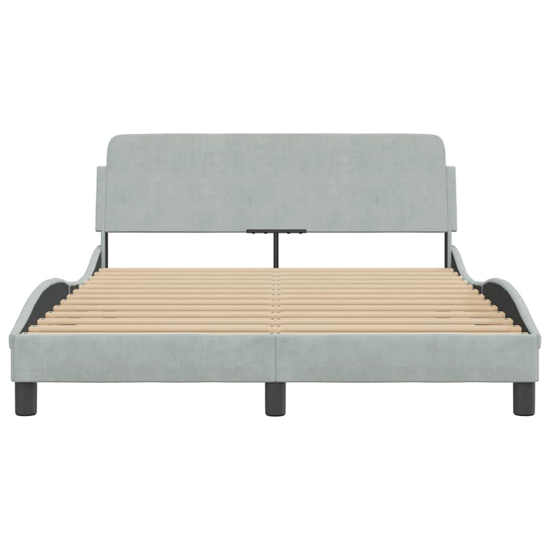 Cadru de pat Dover gri deschis 135x190 cm catifea