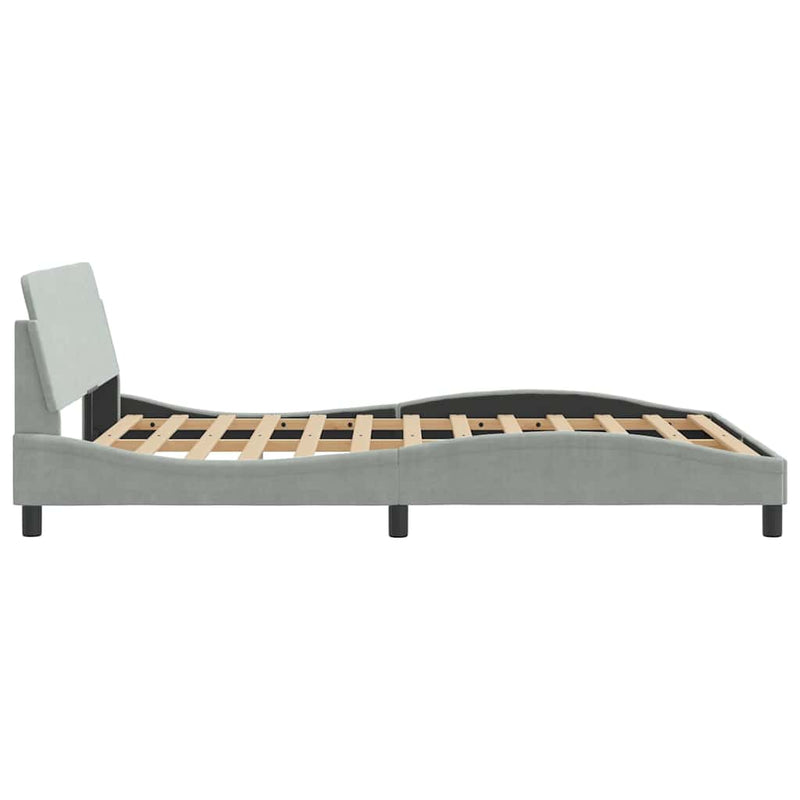 Cadru de pat Dover gri deschis 135x190 cm catifea