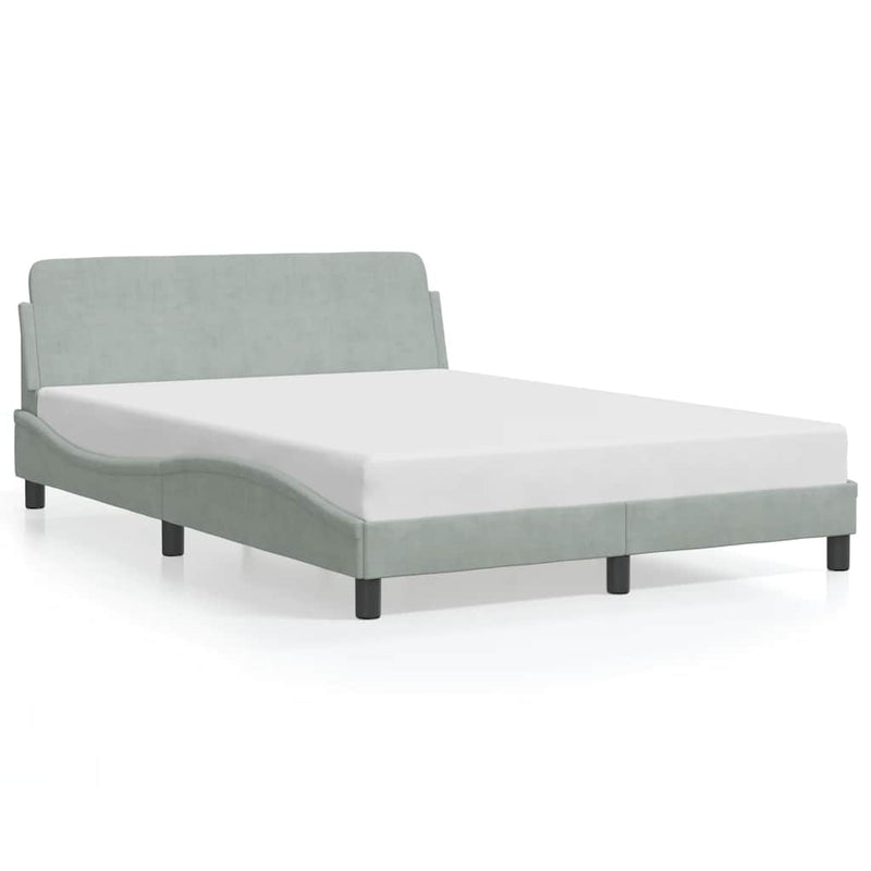 Cadru de pat Dover gri deschis 135x190 cm catifea