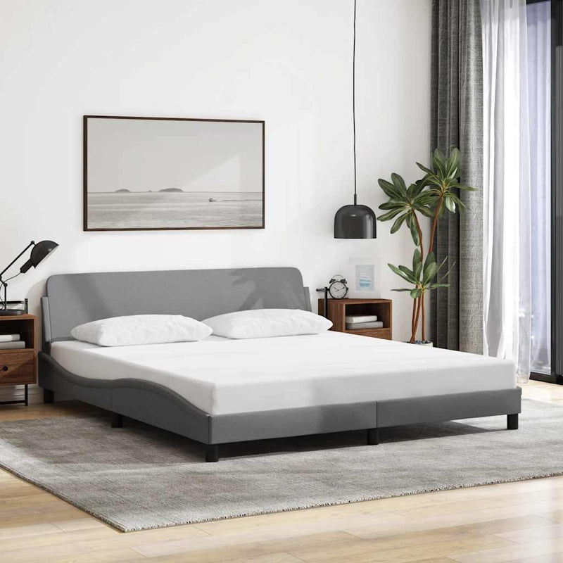 Cadru de pat Dover gri deschis 180x200 cm, material textil