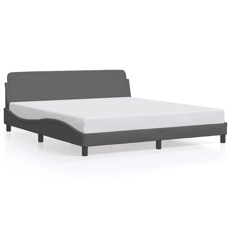 Cadru de pat Dover gri închis, 180x200 cm, material textil