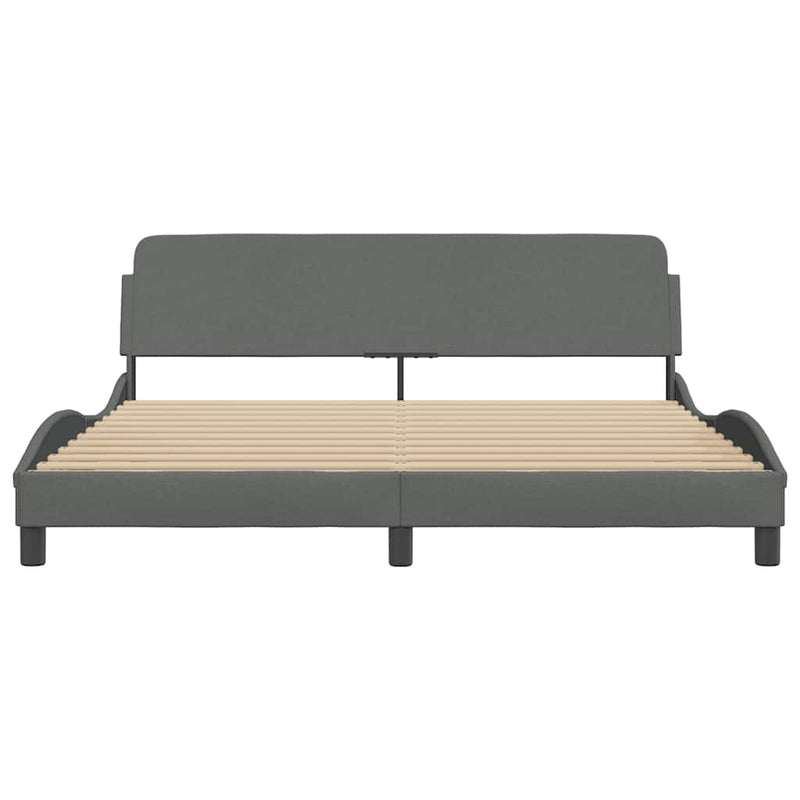 Cadru de pat Dover gri închis, 180x200 cm, material textil